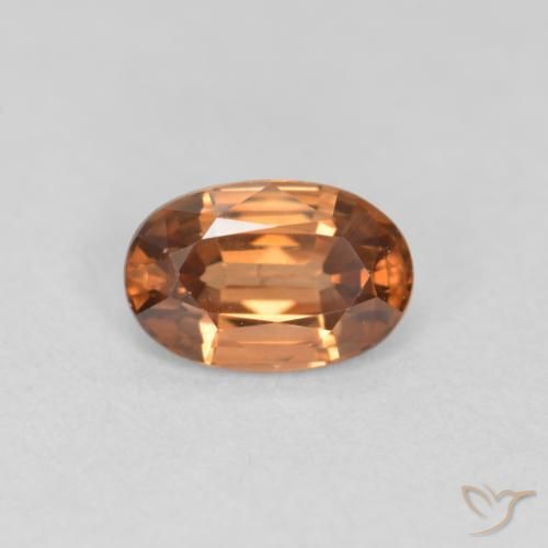 0.69ct 天然 ディープオレンジ ジルコン, 楕円形, VVS-VS