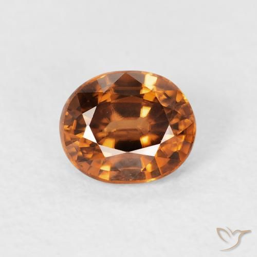 1.12ct 天然 ミディアムオレンジ ジルコン, 楕円形, VVS-VS