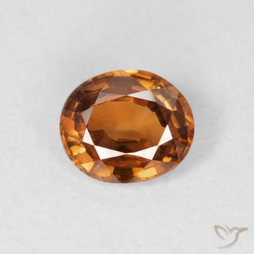 0.92ct 天然 アースオレンジ ジルコン, 楕円形, VVS-VS