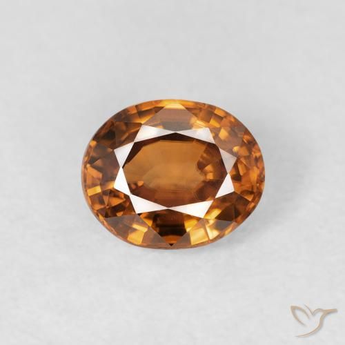 0.94ct 天然 ディープオレンジ ジルコン, 楕円形, VVS