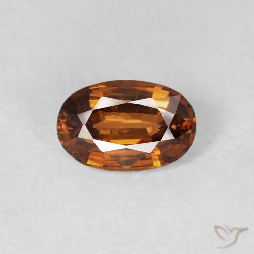 0.73ct 天然 Medium Dark-Orange ジルコン, 楕円形, VVS-VS
