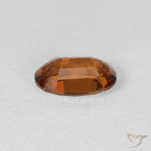 0.73カラットの天然Medium Dark-Orangeジルコン、楕円形、VVS-VS