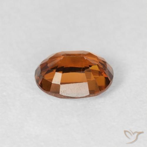 0.98カラットの天然Medium Dark-Orangeジルコン、楕円形、VVS-VS