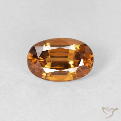 0.84ct 天然 アースオレンジ ジルコン, 楕円形, VVS