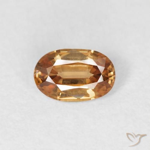 0.65ct 天然 ミディアムオレンジ ジルコン, 楕円形, VVS-VS