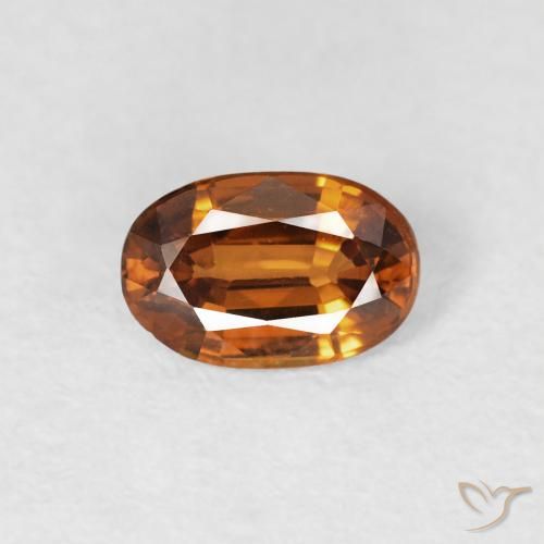 0.70ct 天然 ディープオレンジ ジルコン, 楕円形, VS