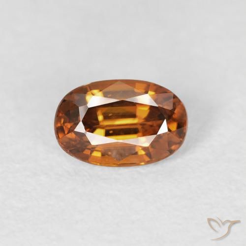 0.80ct 天然 ミディアムオレンジ ジルコン, 楕円形, VS