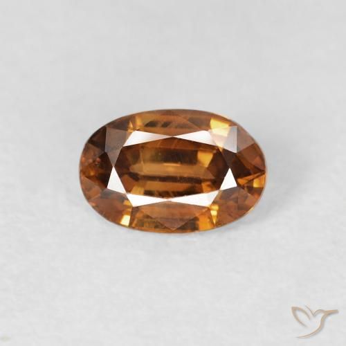 0.77ct 天然 オレンジブラウン ジルコン, 楕円形, VS