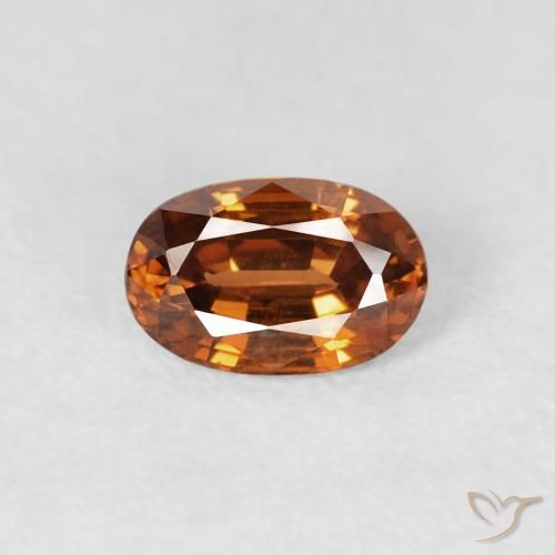 0.72ct 天然 ディープオレンジ ジルコン, 楕円形, VS