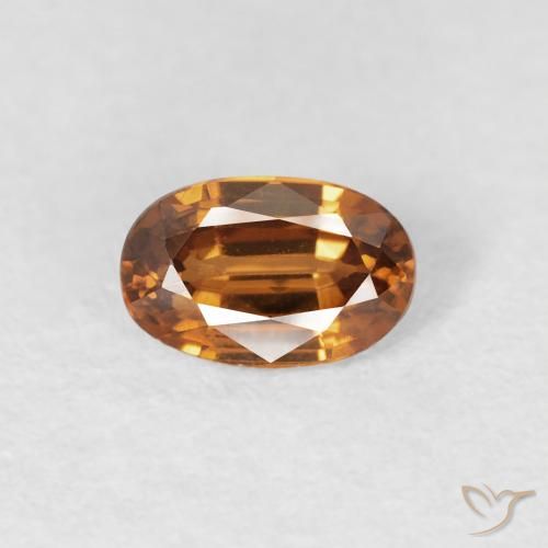 0.74ct 天然 ミディアムオレンジ ジルコン, 楕円形, VS