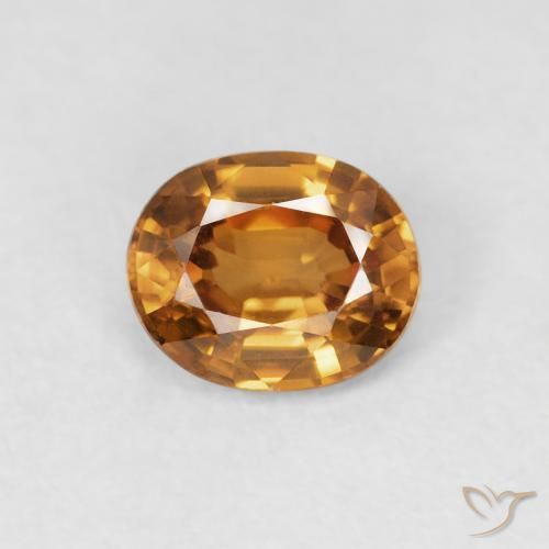 0.94ct 天然 オレンジブラウン ジルコン, 楕円形, VVS-VS