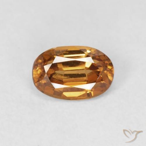0.89ct 天然 ミディアムオレンジ ジルコン, 楕円形, VVS-VS