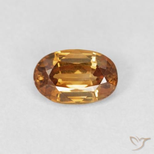 0.73ct 天然 ミディアムオレンジ ジルコン, 楕円形, VVS-VS