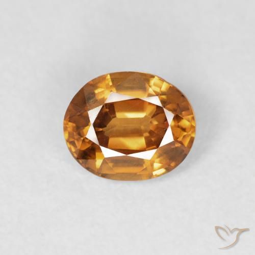 0.82ct 天然 アースオレンジ ジルコン, 楕円形, VS