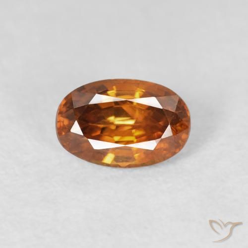 0.80ct 天然 Medium Dark-Orange ジルコン, 楕円形, VS