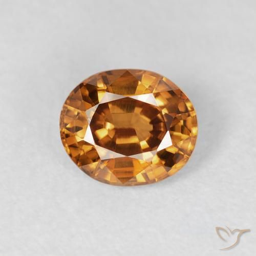 1.03ct 天然 ラストオレンジ ジルコン, 楕円形, VS