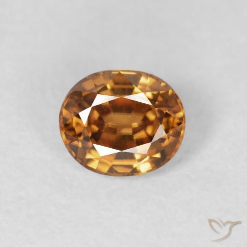 0.94ct 天然 ミディアムオレンジ ジルコン, 楕円形, VS