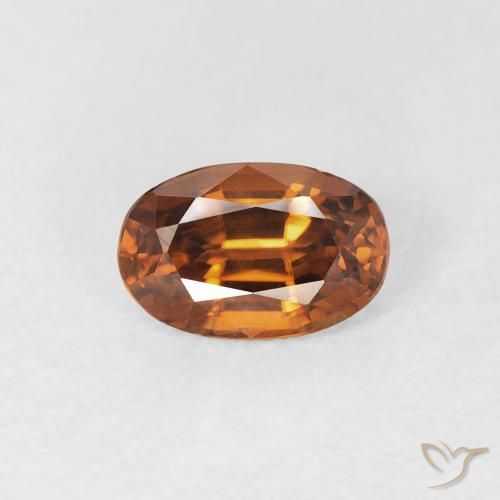 0.77ct 天然 ディープオレンジ ジルコン, 楕円形, VVS
