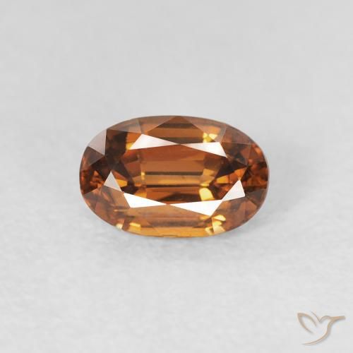 0.79ct 天然 アースオレンジ ジルコン, 楕円形, VVS