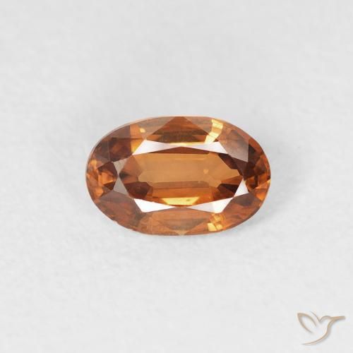 0.64ct 天然 ディープオレンジ ジルコン, 楕円形, VVS