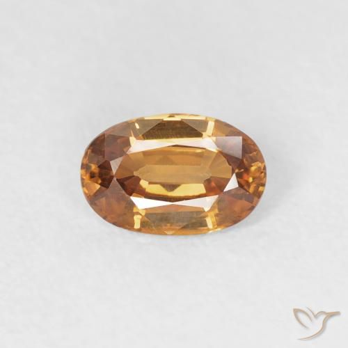 0.67ct 天然 ミディアムオレンジ ジルコン, 楕円形, VVS