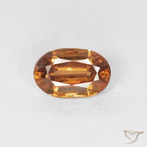 0.66ct 天然 ミディアムオレンジ ジルコン, 楕円形, VVS