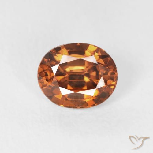 1.08ct 天然 アースオレンジ ジルコン, 楕円形, VVS