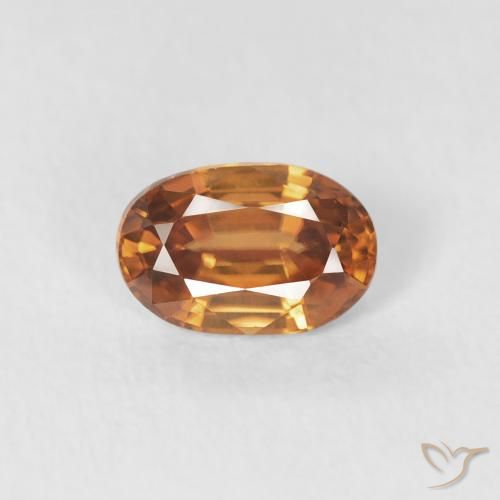 0.68ct 天然 ディープオレンジ ジルコン, 楕円形, VVS