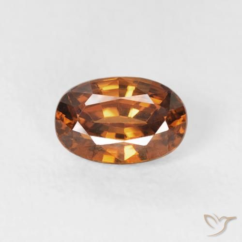 0.87ct 天然 ミディアムオレンジ ジルコン, 楕円形, VVS