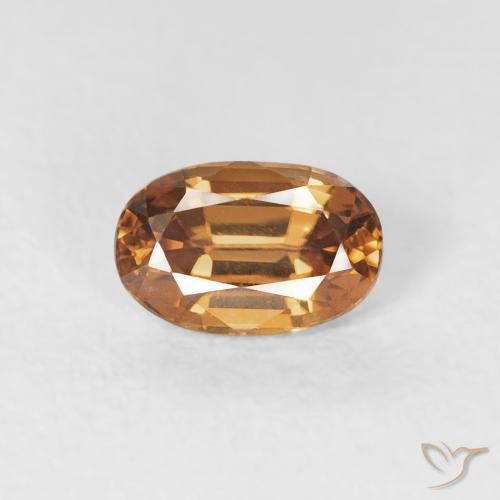 0.76ct 天然 ラストオレンジ ジルコン, 楕円形, VVS