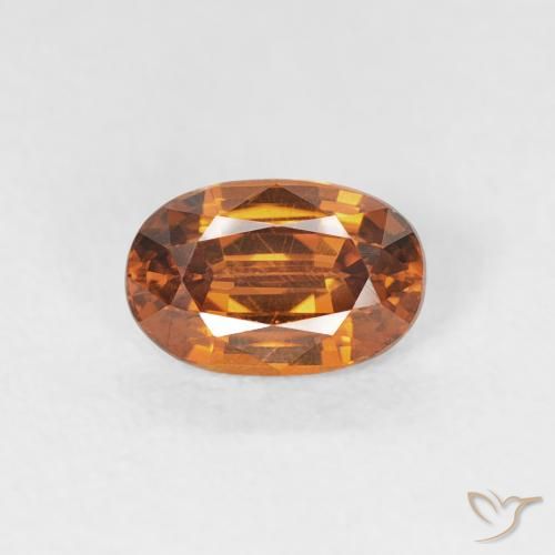 0.78ct 天然 ミディアムオレンジ ジルコン, 楕円形, VVS