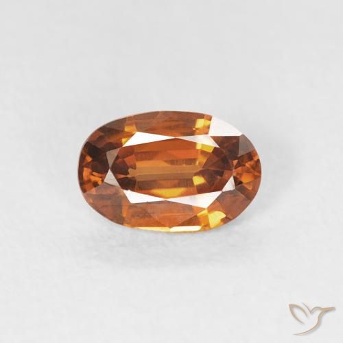 0.73ct 天然 オレンジブラウン ジルコン, 楕円形, VVS