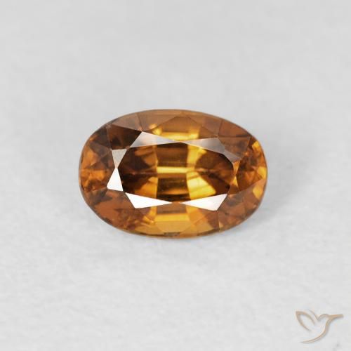 0.84ct 天然 オレンジブラウン ジルコン, 楕円形, VS