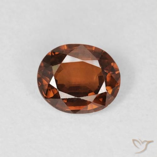 0.83ct 天然 ミディアムオレンジ ジルコン, 楕円形, VS
