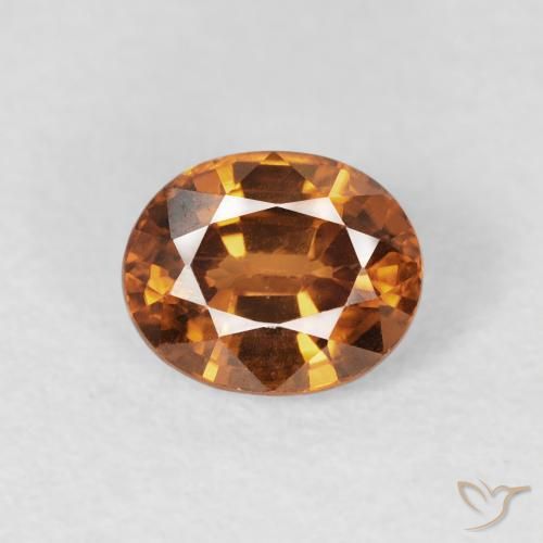 1.13ct 天然 オレンジブラウン ジルコン, 楕円形, VS