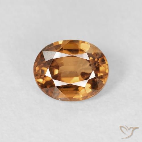 0.95ct 天然 ミディアムオレンジ ジルコン, 楕円形, VS