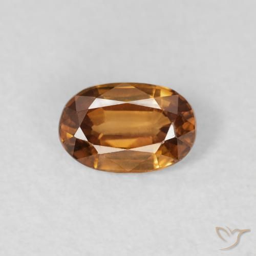 0.70ct 天然 茶色がかったオレンジ ジルコン, 楕円形, VVS-VS