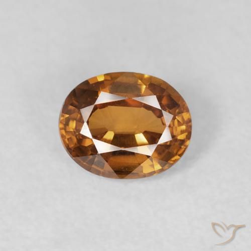 0.85ct 天然 オレンジブラウン ジルコン, 楕円形, VVS-VS