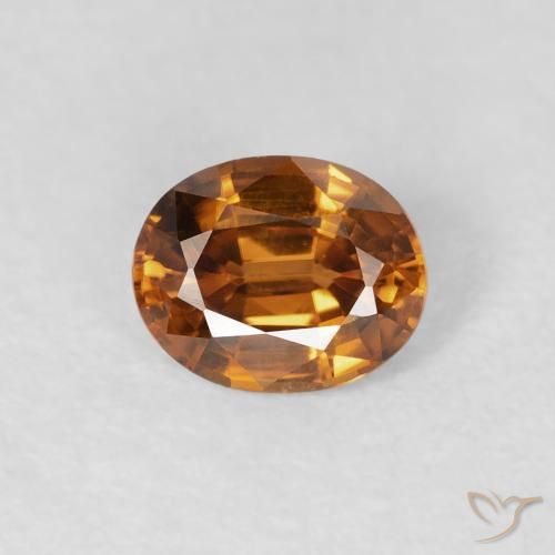 0.90ct 天然 ミディアムオレンジ ジルコン, 楕円形, VVS-VS
