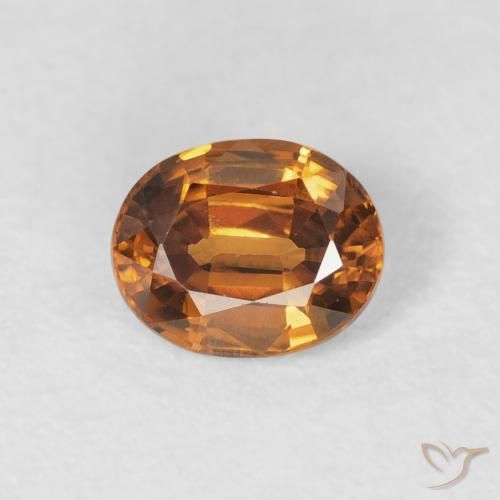 1.02ct 天然 オレンジブラウン ジルコン, 楕円形, VS