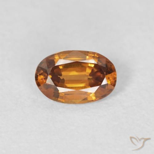 0.66ct 天然 ミディアムオレンジ ジルコン, 楕円形, VVS-VS
