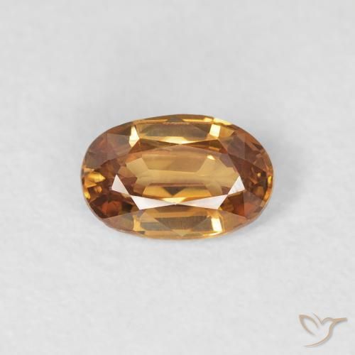0.70ct 天然 ミディアムオレンジ ジルコン, 楕円形, VVS-VS