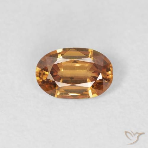 0.60ct 天然 ミディアムオレンジ ジルコン, 楕円形, VVS-VS