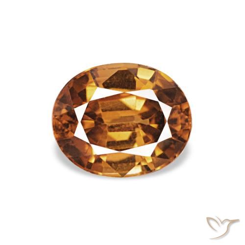1.04ct Medium Dark-Orange ジルコン, 楕円形, VVS-VS
