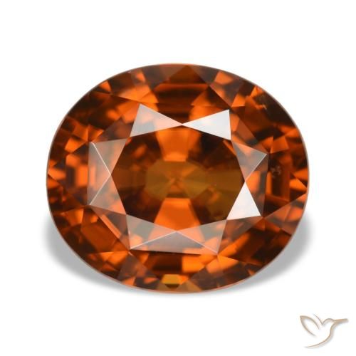 5.09ct オレンジ ジルコン, 楕円形, VVS-VS