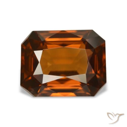 4.76ct オレンジ ジルコン, エメラルドカット, VVS-VS