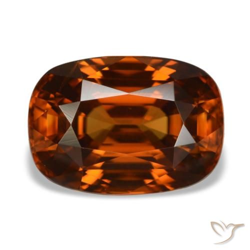 5.19ct オレンジ ジルコン, クッション, VVS