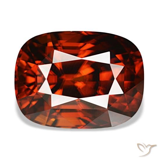 6.62ct レッド ジルコン, クッション, VVS
