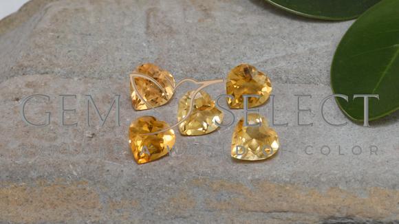 Shop natural 4.51ct 濃いオレンジゴールド シトリン gems, ハート型