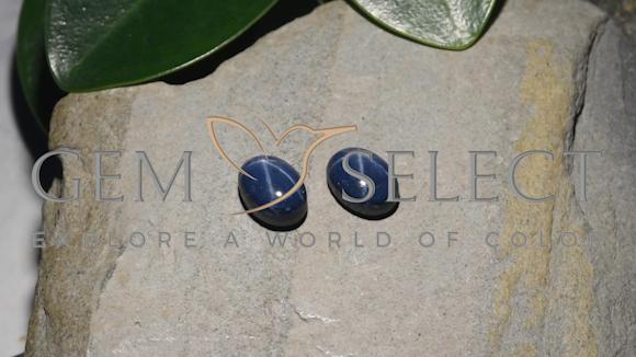 Shop natural 3.29ct ディープブルー スターサファイア gems, 楕円形
